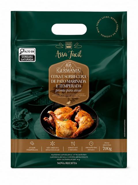 Coxa Sobrecoxa Temperada Pato Assa Fácil Villa Germania 700g