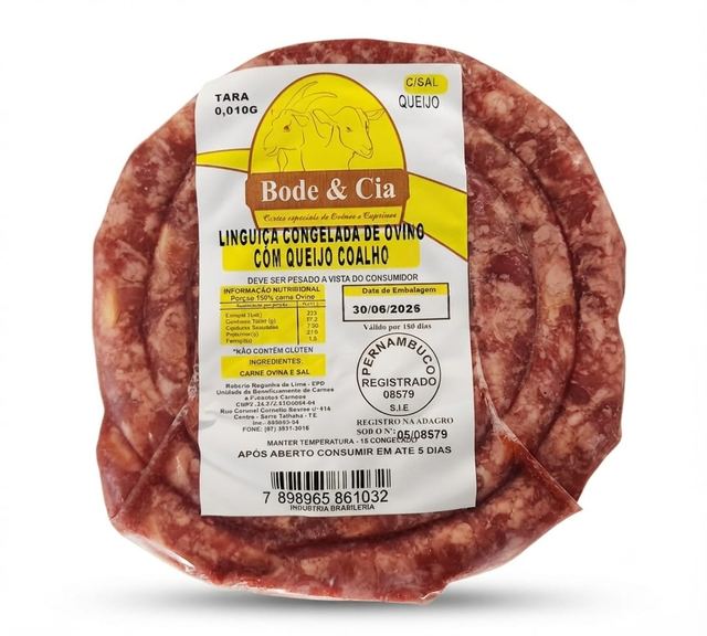 Linguiça Ovino com Queijo Coalho Bode e Cia