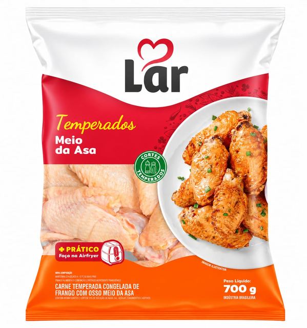 Meio da Asa Temperada Lar 700g